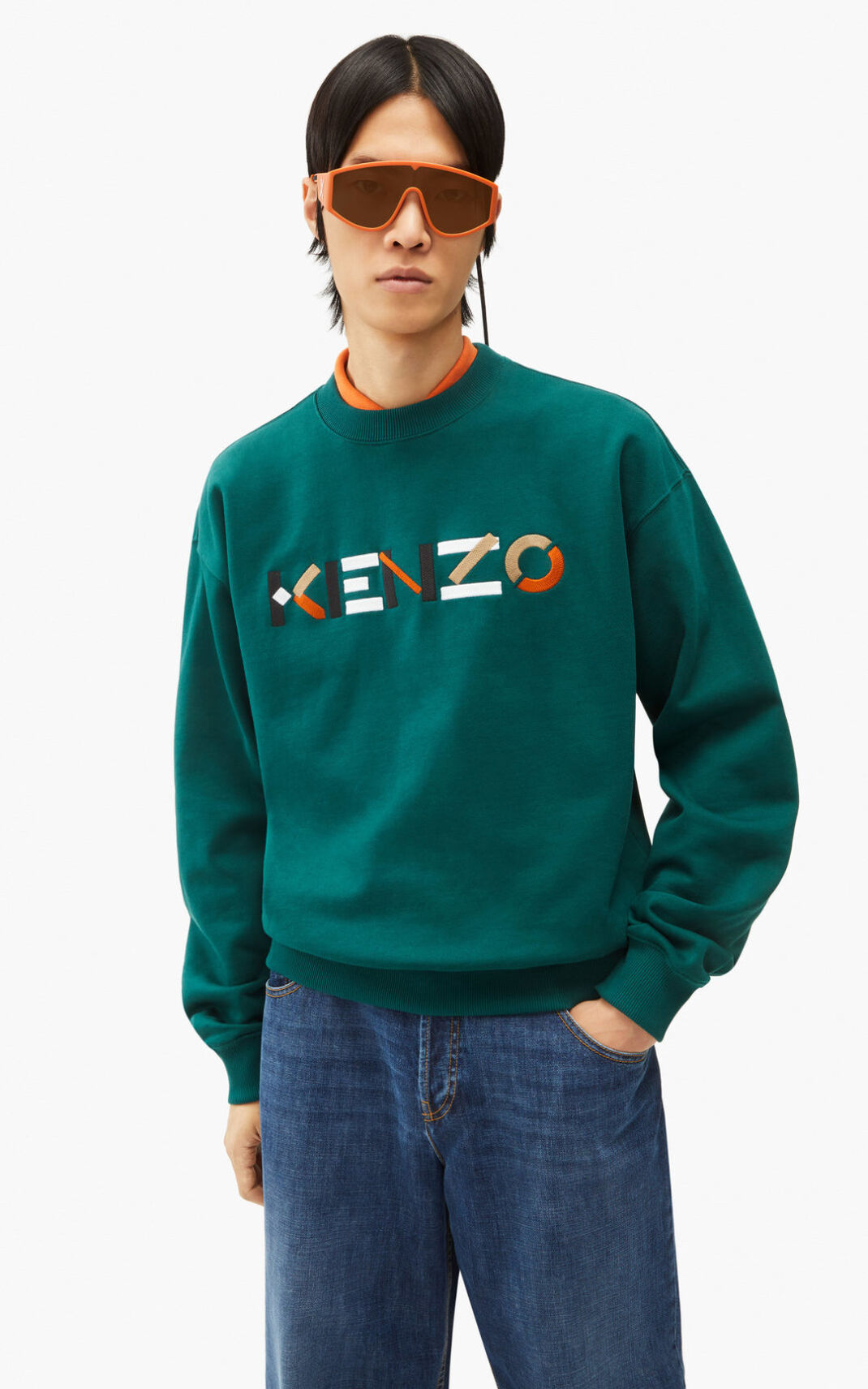 Sweatshirt Kenzo Logo oversized multicoloured Masculino - Azuis | 054RMNOJE